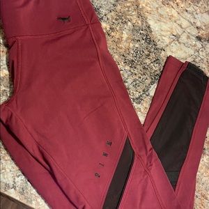 SMALL Burgundy Victoria Secret Pink Leggings